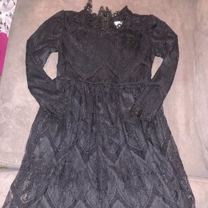 Girls Black Lace Dainty Jewells Dress Size 4